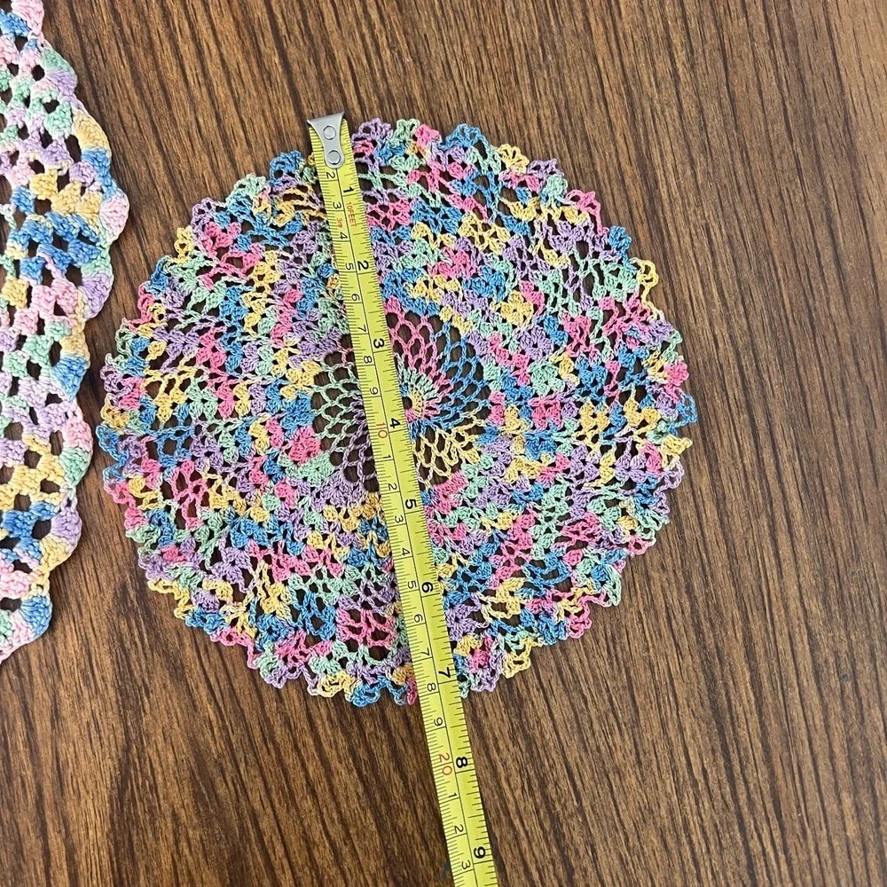 Lot of 2 VINTAGE CROCHET HANDMADE Doilies 14